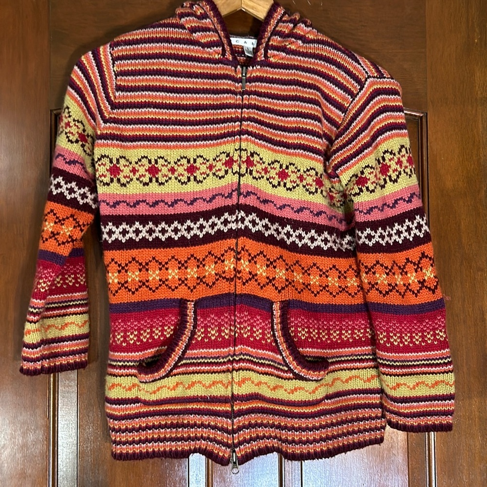 Cabi Cardigan Zip Sweater with Hood Size L